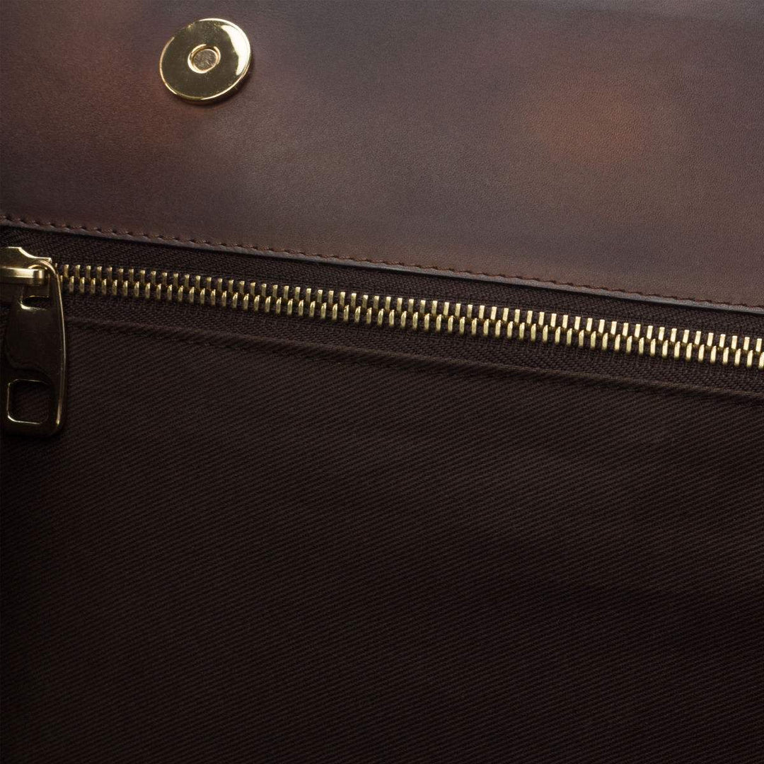 Briefcase Leather Brown Dark Brown 2862 2- MERRIMIUM