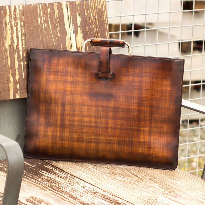 Custom Satchel Bag Patina Brown 3515 - MERRIMIUM