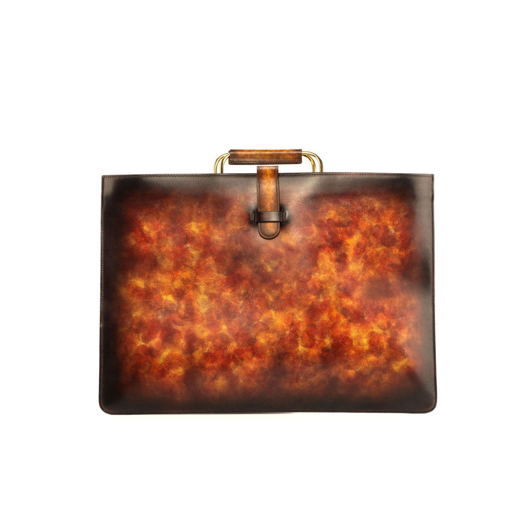 Custom Satchel Bag Patina Brown Burgundy 4275 - MERRIMIUM