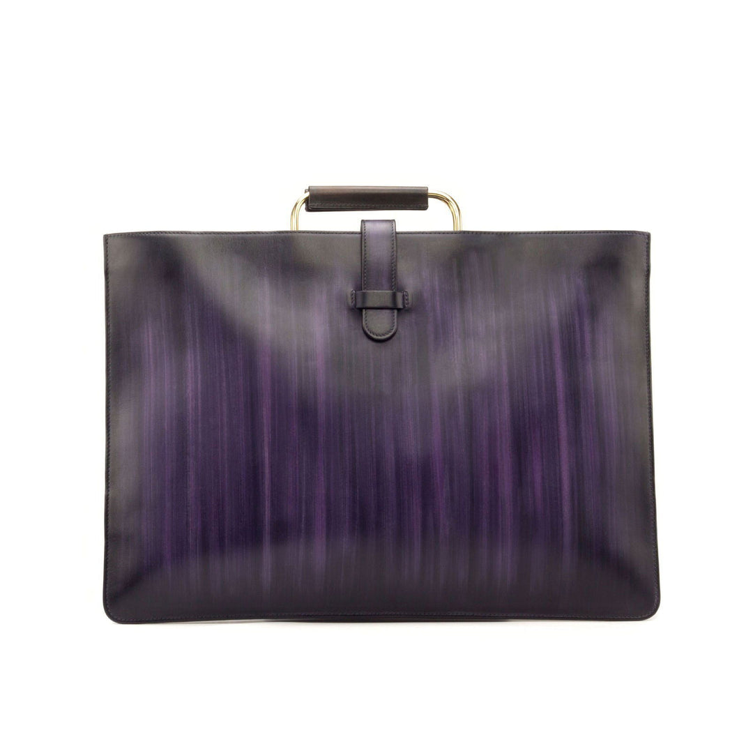 Custom Satchel Bag Patina Brown Violet 2927 - MERRIMIUM