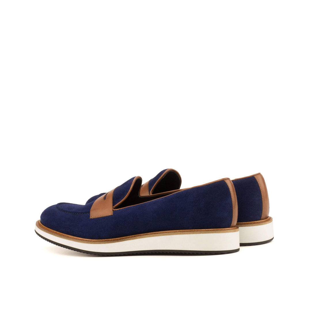 Loafer-Suede, Painted Calf, Blue, Brown 4-MERRIMIUM