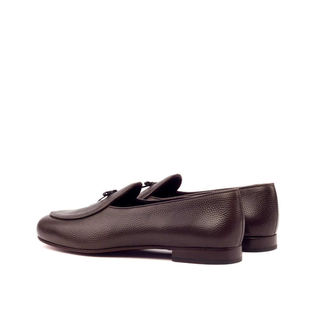 Men's Belgian Slippers Leather Brown Dark Brown 3398 4- MERRIMIUM
