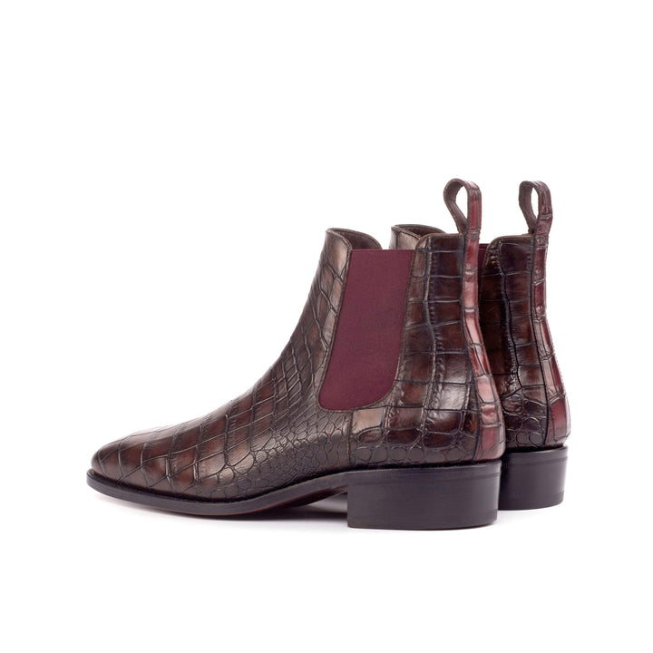 Men's Chelsea Boots Classic Leather Goodyear Welt Brown Burgundy 4603 4- MERRIMIUM