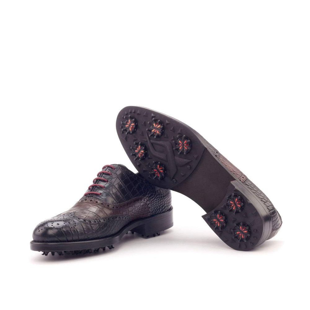 Men's Full Brogue Golf Shoes Leather Black Brown 3001 2- MERRIMIUM