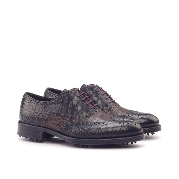 Men's Full Brogue Golf Shoes Leather Black Brown 3001 3- MERRIMIUM