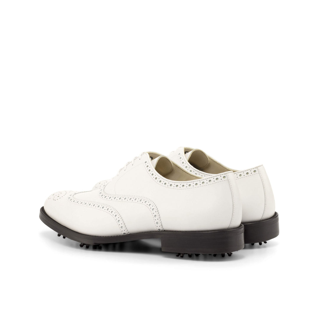 Men's Full Brogue Golf Shoes Leather White 4728 4- MERRIMIUM