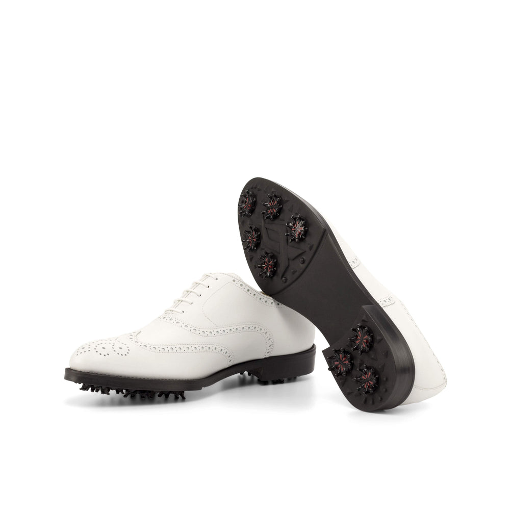 Men's Full Brogue Golf Shoes Leather White 4728 2- MERRIMIUM