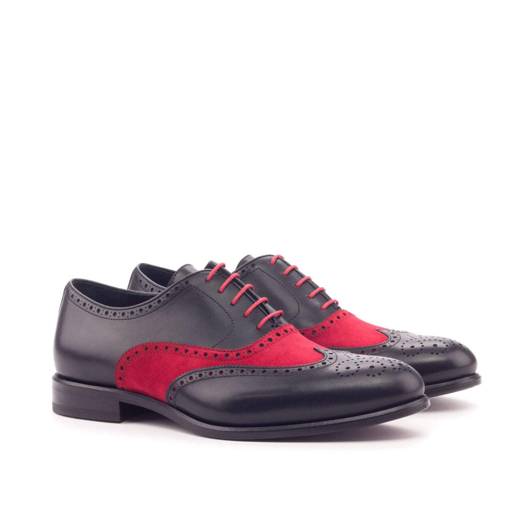 Men's Full Brogue Shoes Leather Black Red 3126 3- MERRIMIUM