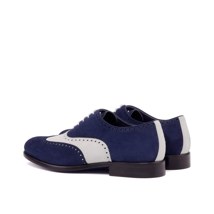Men's Full Brogue Shoes Leather Blue White 3400 4- MERRIMIUM