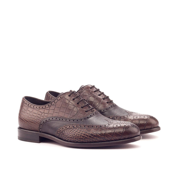 Men's Full Brogue Shoes Leather Brown Dark Brown 3097 3- MERRIMIUM