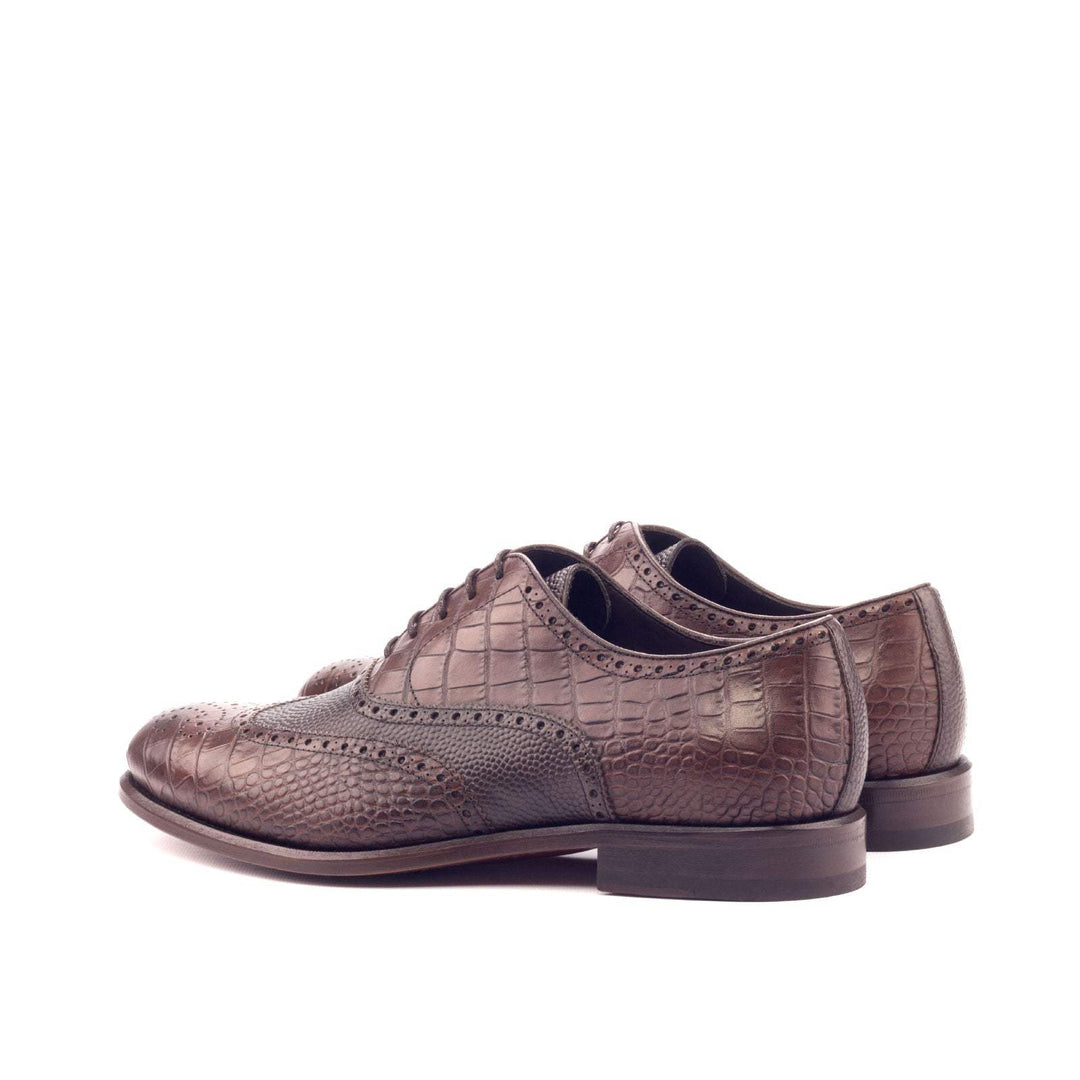 Men's Full Brogue Shoes Leather Brown Dark Brown 3097 4- MERRIMIUM