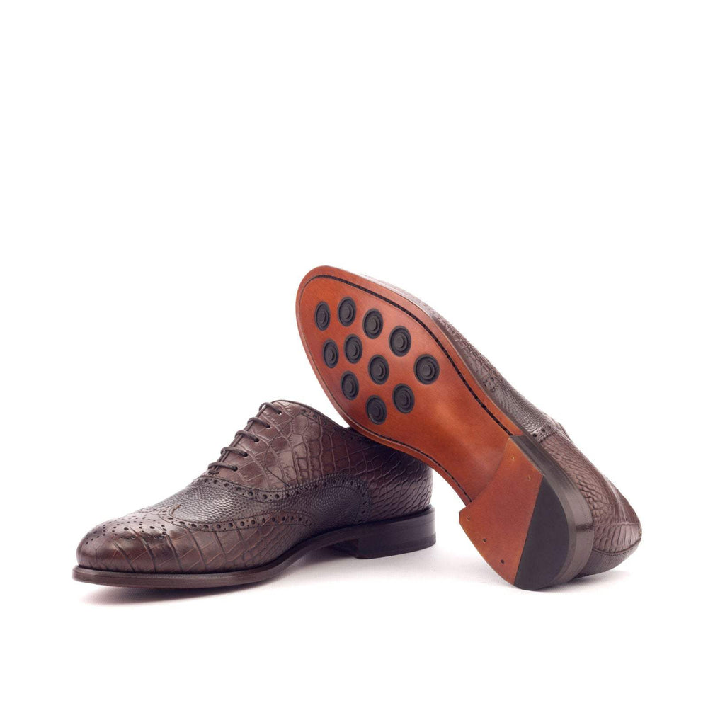 Men's Full Brogue Shoes Leather Brown Dark Brown 3097 2- MERRIMIUM