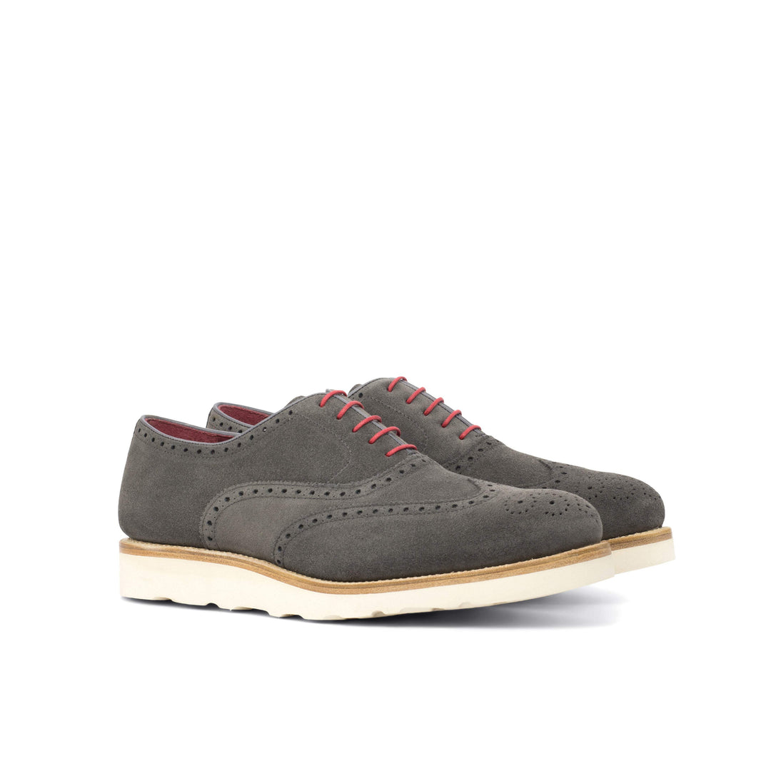 Men's Full Brogue Shoes Leather Goodyear Welt Grey 4459 3- MERRIMIUM