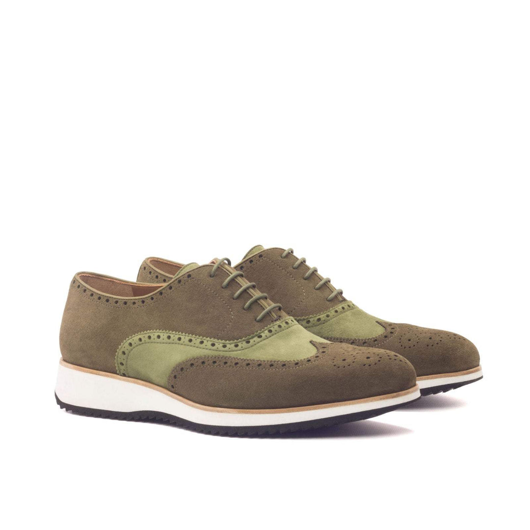 Men's Full Brogue Shoes Leather Green 2982 3- MERRIMIUM
