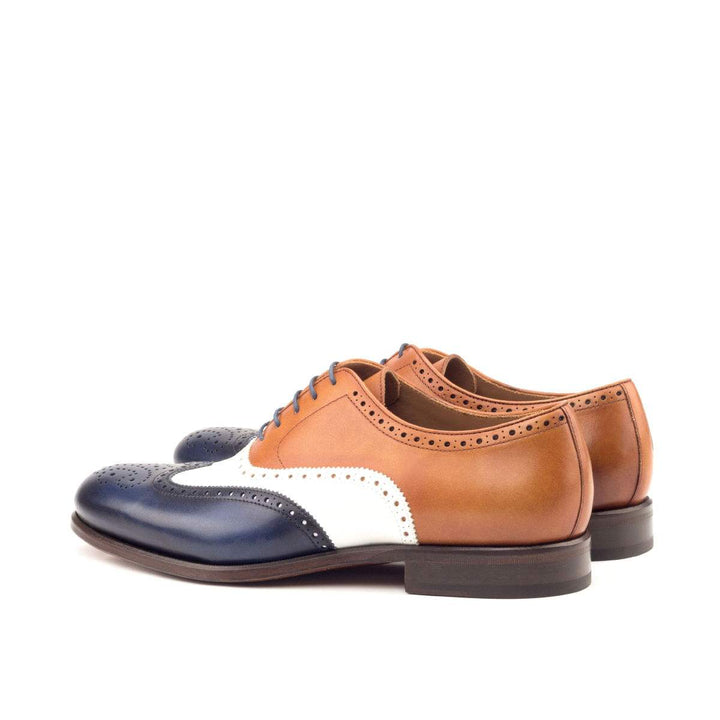 Men's Full Brogue Shoes Leather White Brown 2652 4- MERRIMIUM