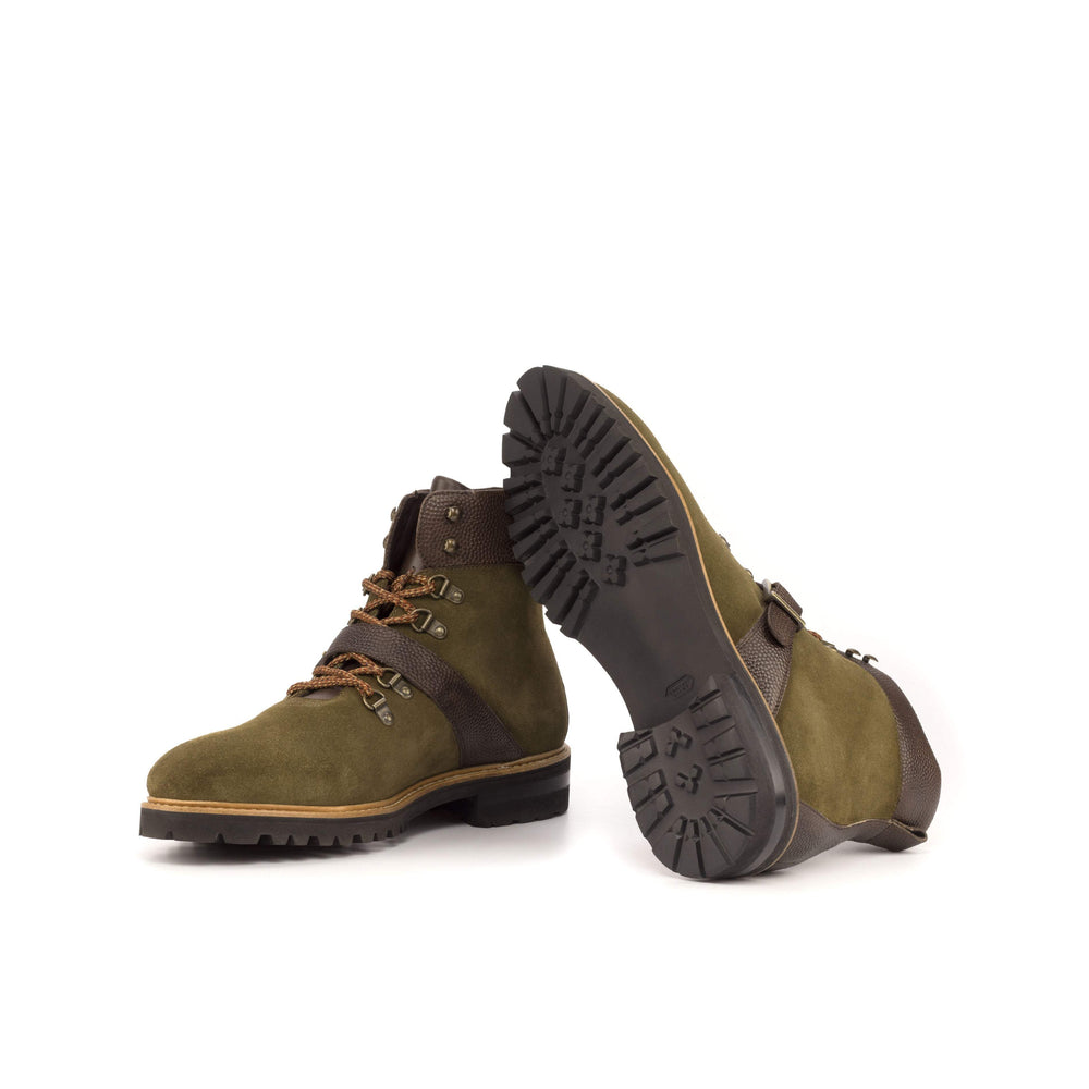 Men's Hiking Boots Leather Green Dark Brown 4830 2- MERRIMIUM