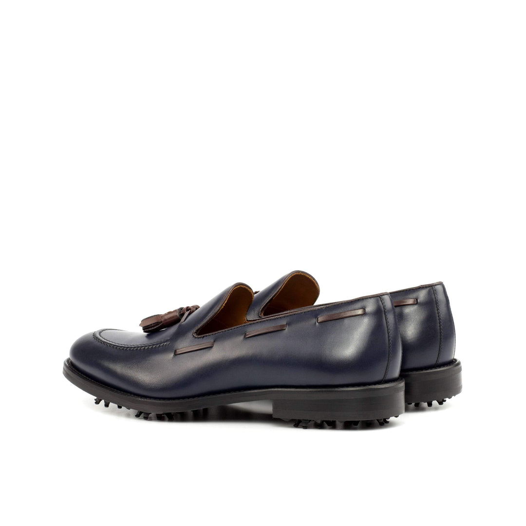 Men's Loafer Golf Shoes Leather Blue Dark Brown 4391 4- MERRIMIUM