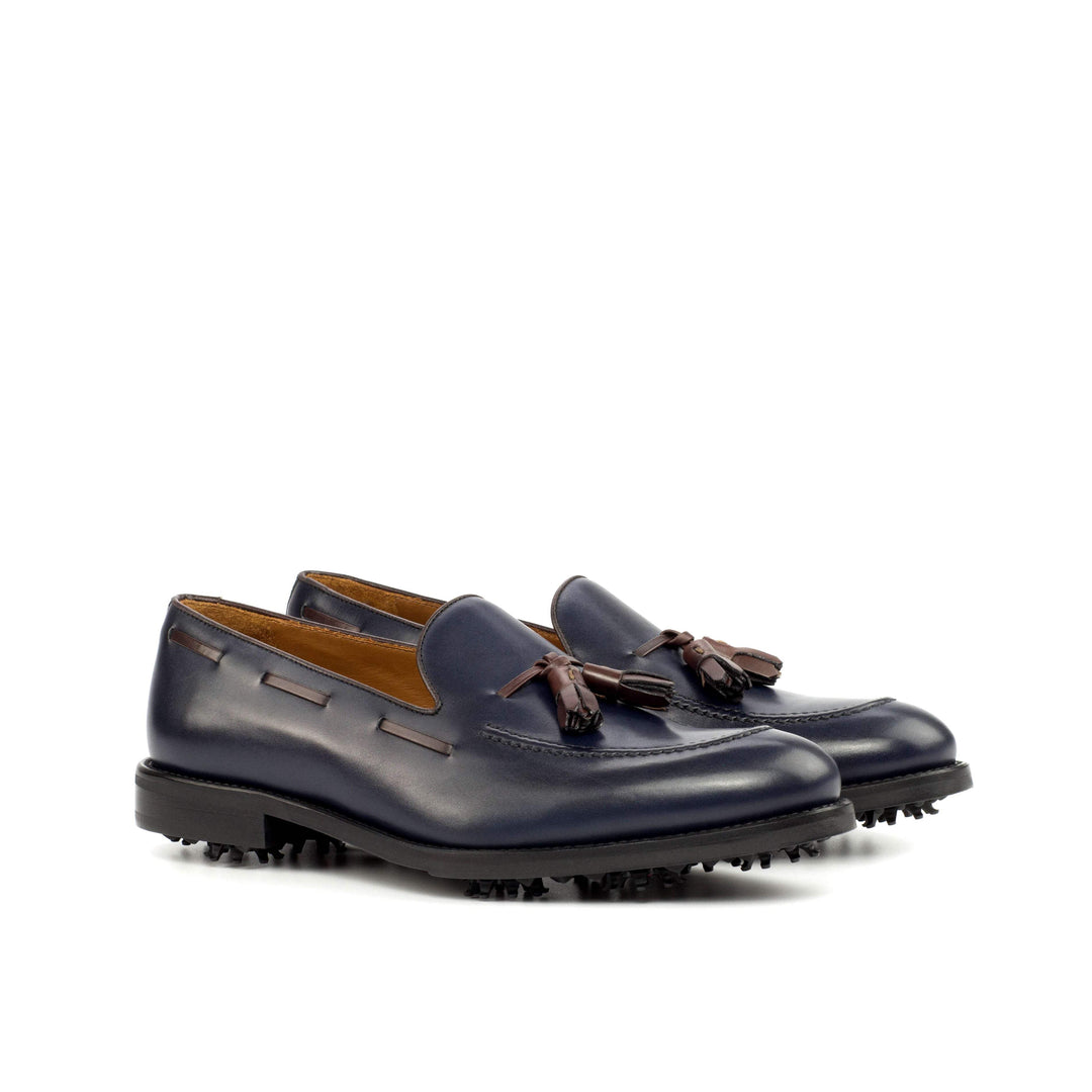 Men's Loafer Golf Shoes Leather Blue Dark Brown 4391 3- MERRIMIUM
