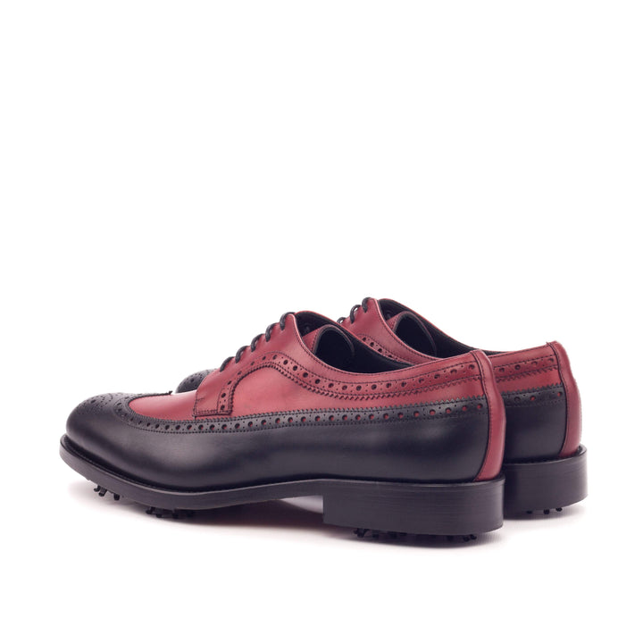 Men's Longwing Blucher Golf Shoes Leather Black Red 3445 4- MERRIMIUM