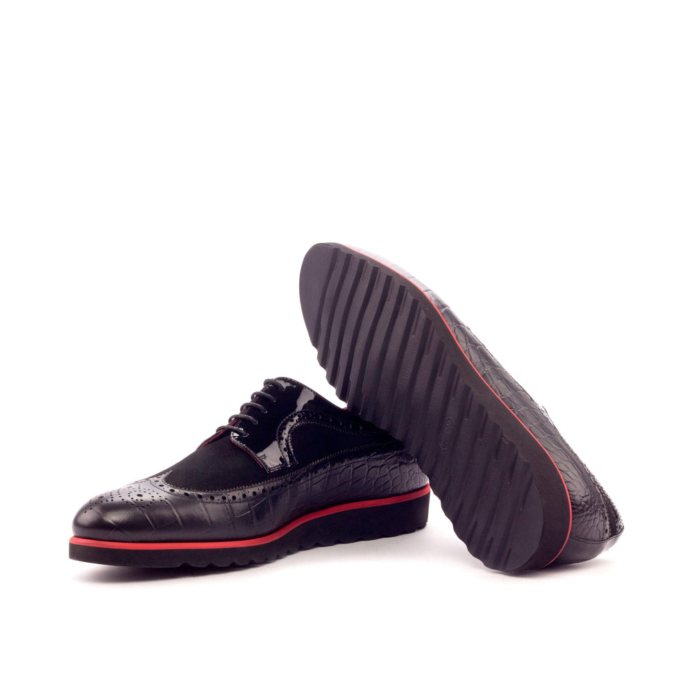 Men's Longwing Blucher Shoes Leather Black 3357 2- MERRIMIUM