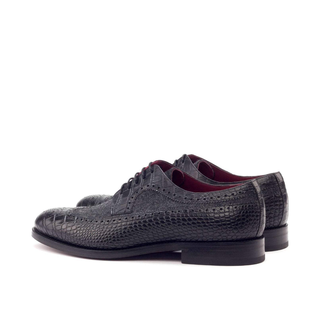 Men's Longwing Blucher Shoes Leather Black Grey 2999 4- MERRIMIUM