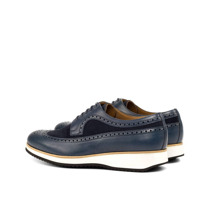 Men's Longwing Blucher Shoes Leather Blue 4668 4- MERRIMIUM