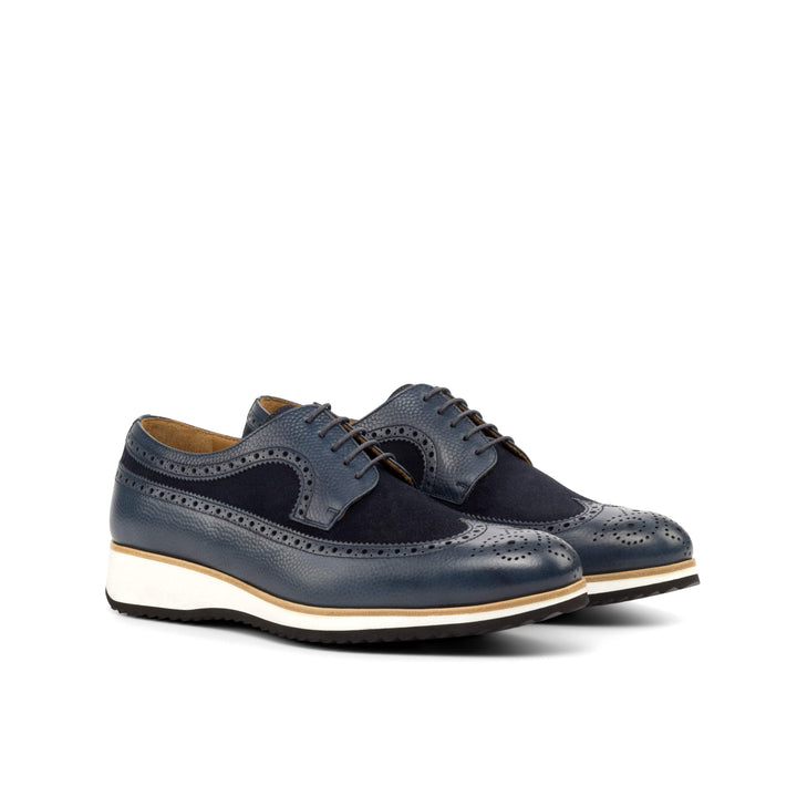 Men's Longwing Blucher Shoes Leather Blue 4668 3- MERRIMIUM
