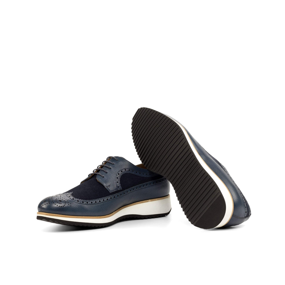 Men's Longwing Blucher Shoes Leather Blue 4668 2- MERRIMIUM