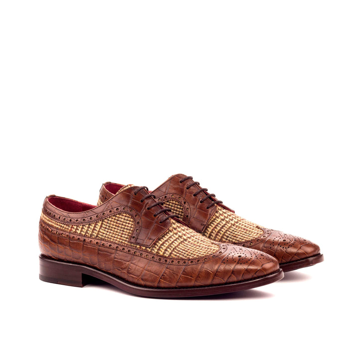 Men's Longwing Blucher Shoes Leather Brown 3377 3- MERRIMIUM