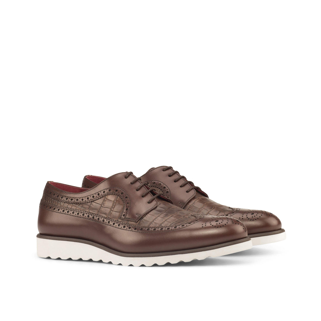 Men's Longwing Blucher Shoes Leather Brown Dark Brown 3743 3- MERRIMIUM