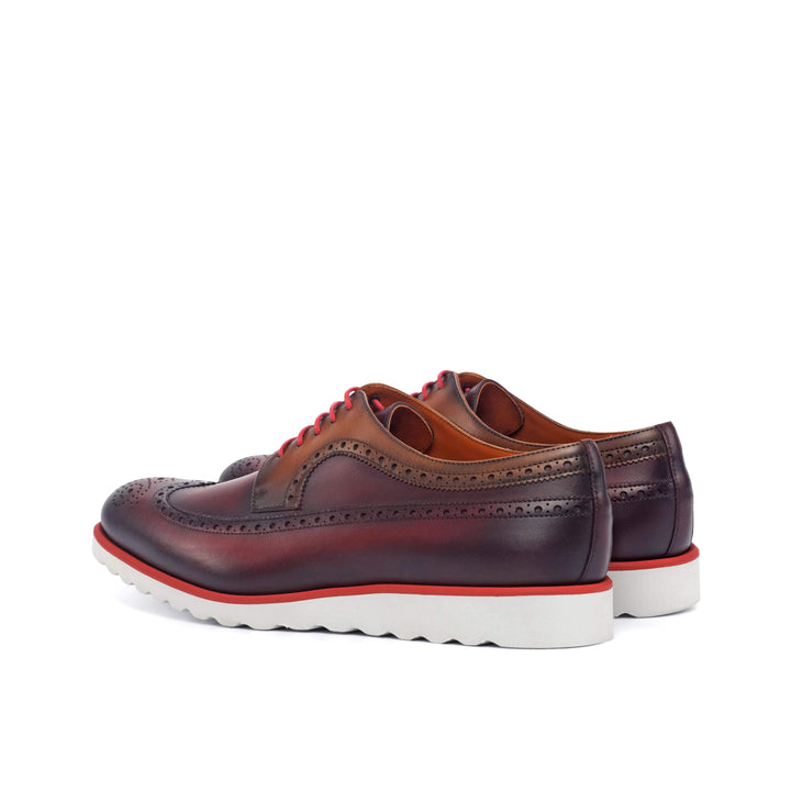 Men's Longwing Blucher Shoes Leather Brown Red 4586 4- MERRIMIUM