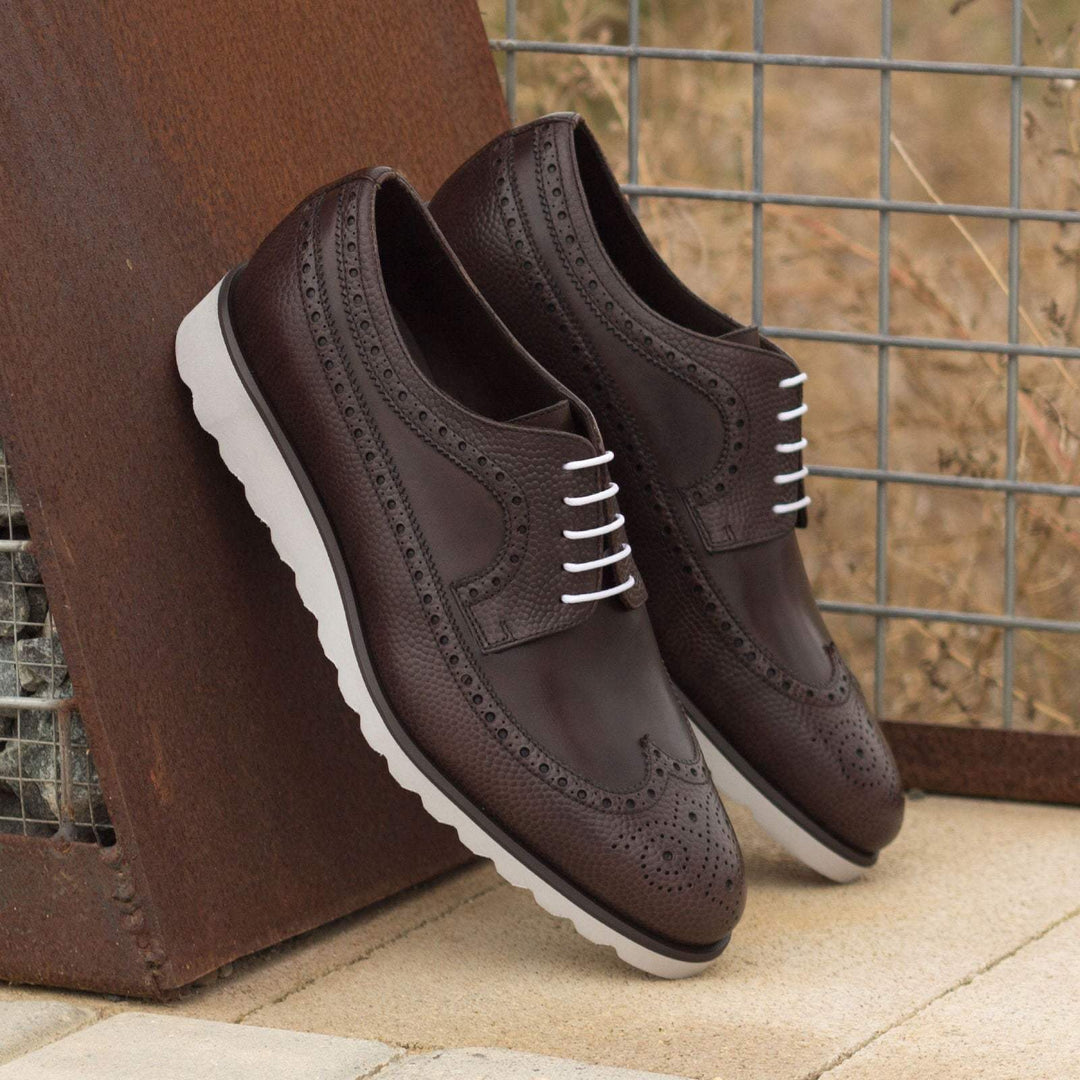 Men's Longwing Blucher Shoes Leather Dark Brown 3105 1- MERRIMIUM--GID-1536-3105