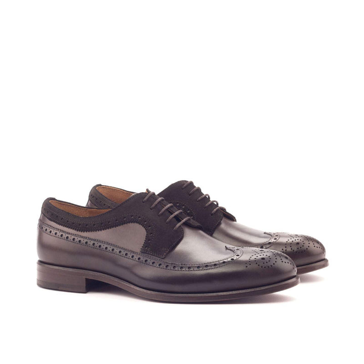Men's Longwing Blucher Shoes Leather Dark Brown 3131 3- MERRIMIUM