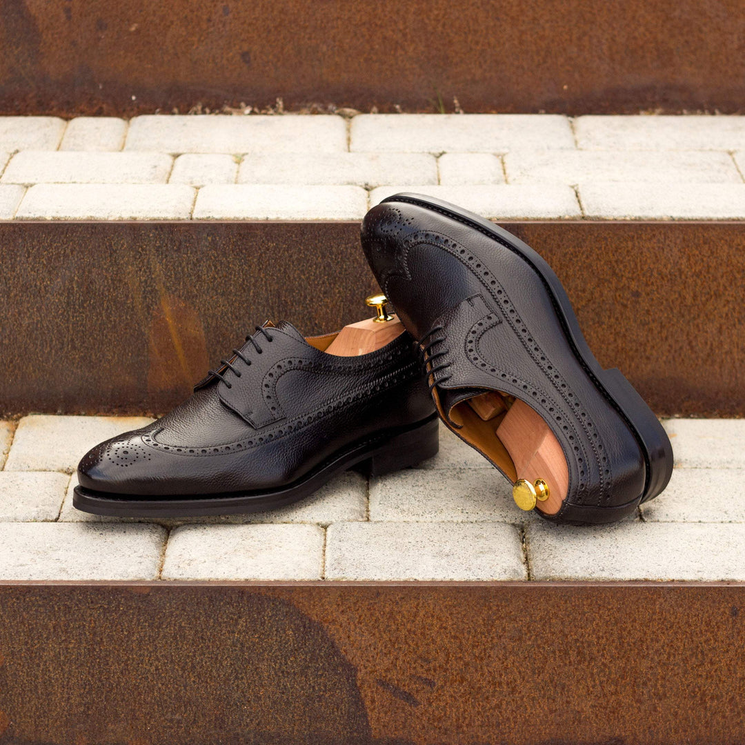 Men's Longwing Blucher Shoes Leather Goodyear Welt Black 3229 1- MERRIMIUM--GID-2463-3229