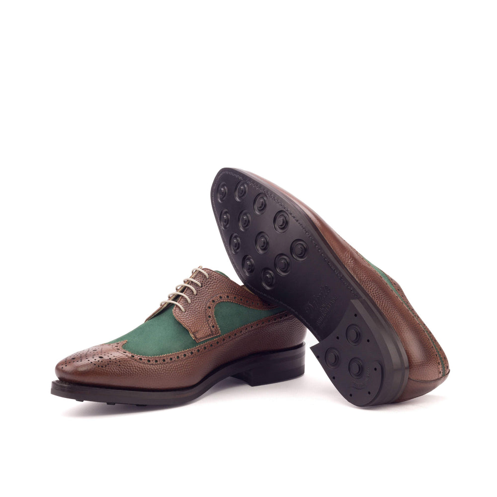 Men's Longwing Blucher Shoes Leather Goodyear Welt Green Brown 3330 2- MERRIMIUM