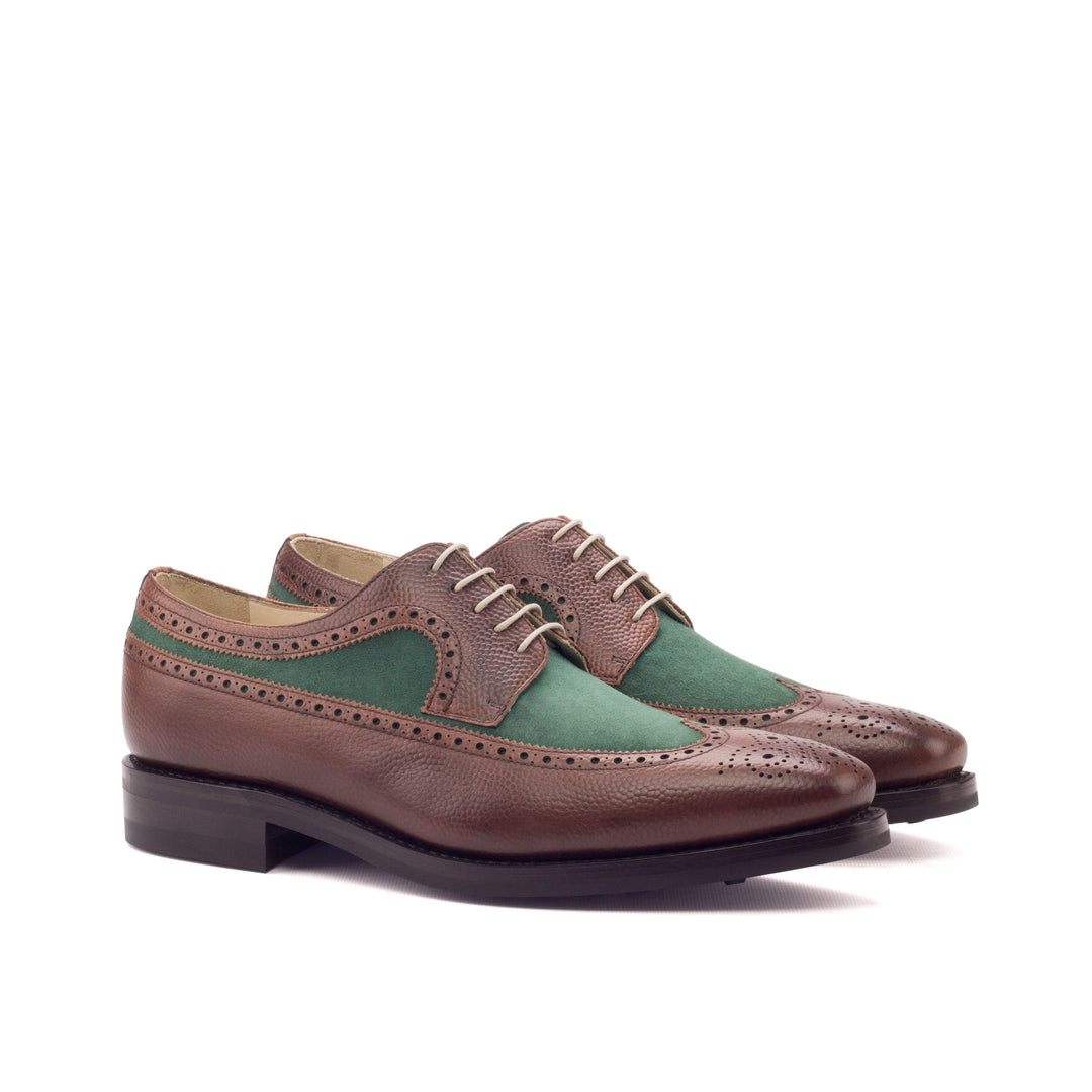 Men's Longwing Blucher Shoes Leather Goodyear Welt Green Brown 3330 3- MERRIMIUM