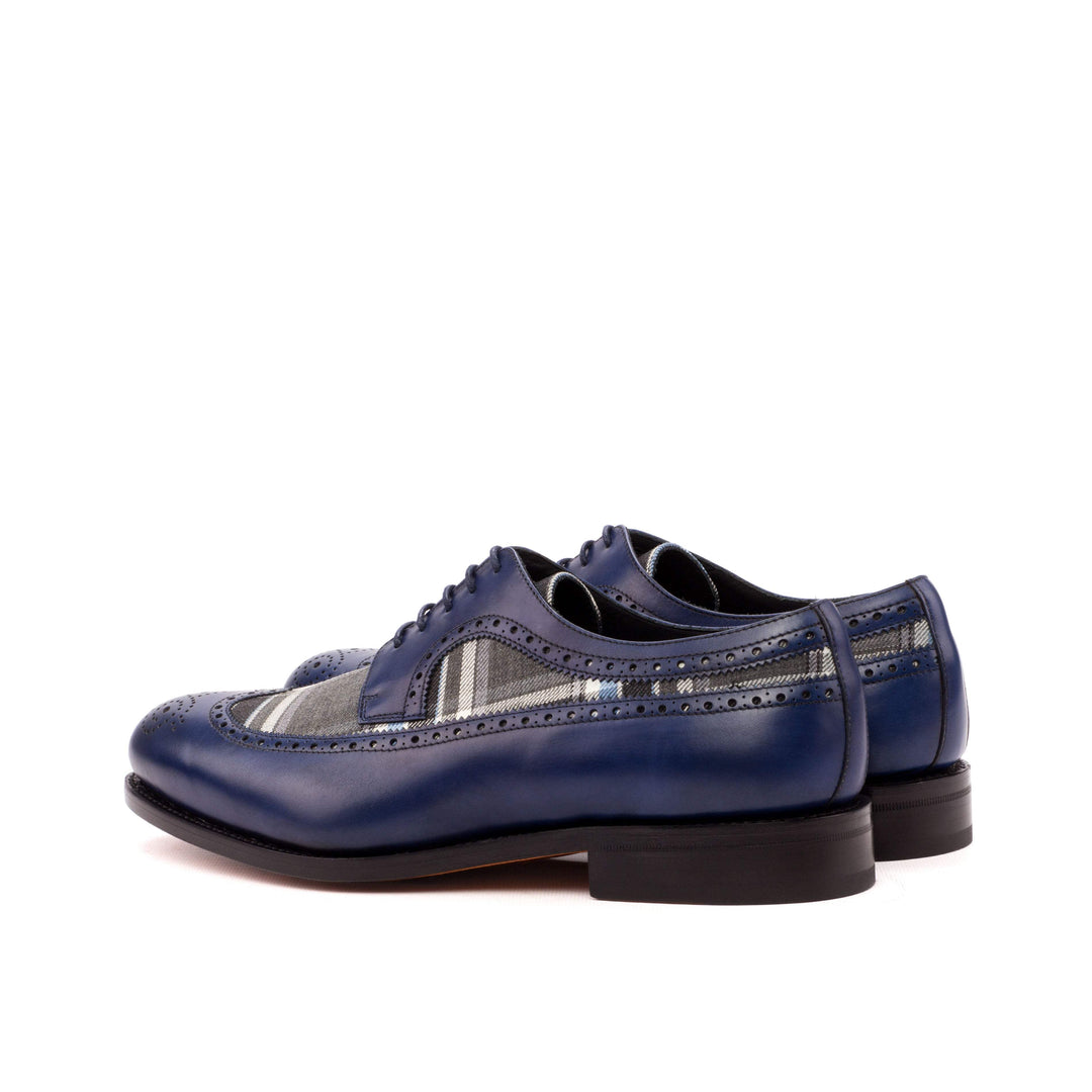 Men's Longwing Blucher Shoes Leather Goodyear Welt Grey Blue 3528 4- MERRIMIUM