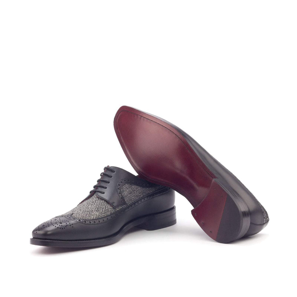 Men's Longwing Blucher Shoes Leather Grey Black 3036 2- MERRIMIUM