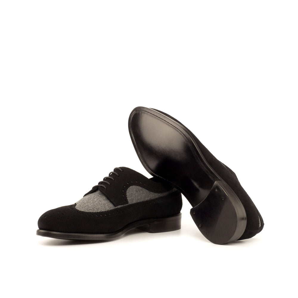 Men's Longwing Blucher Shoes Leather Grey Black 3647 2- MERRIMIUM