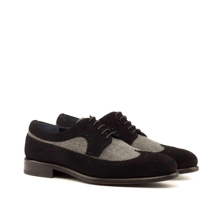 Men's Longwing Blucher Shoes Leather Grey Black 3647 3- MERRIMIUM