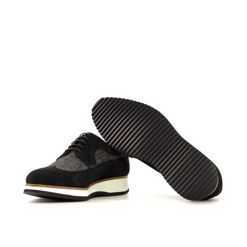 Men's Longwing Blucher Shoes Leather Grey Black 5307 2- MERRIMIUM