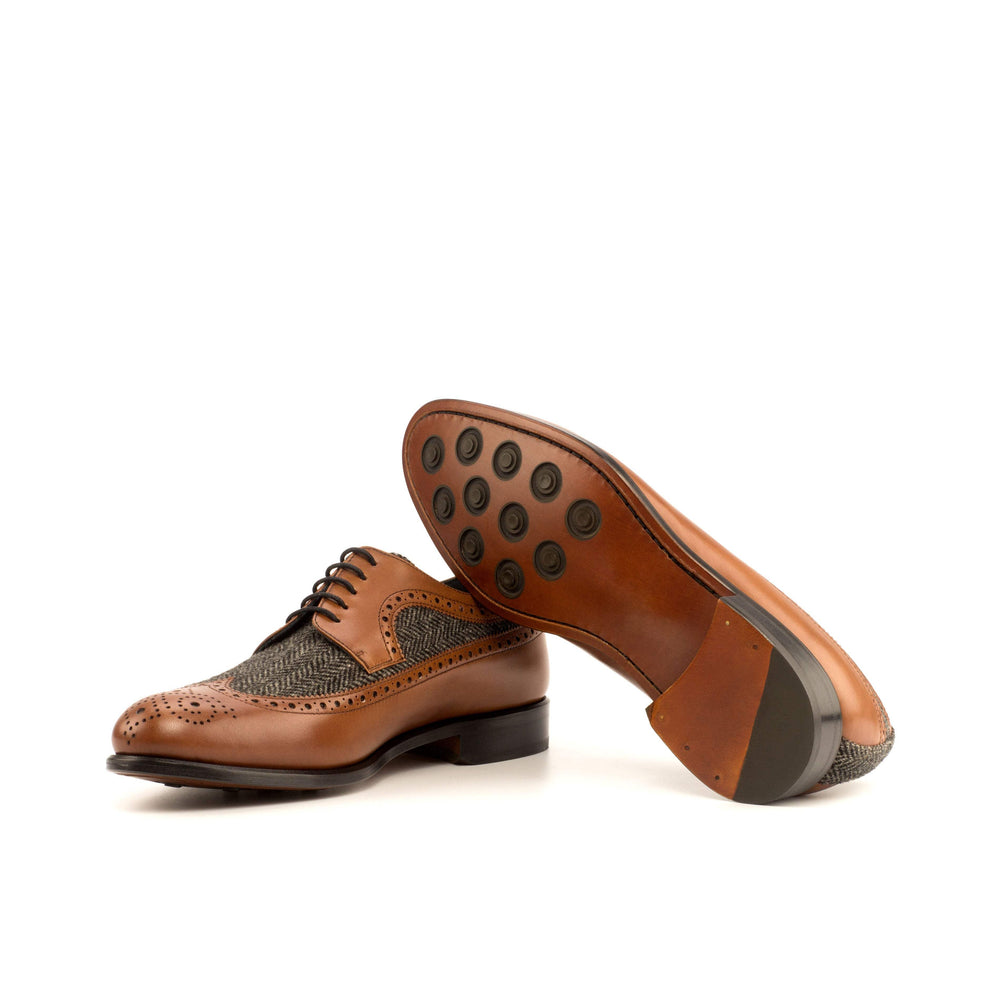 Men's Longwing Blucher Shoes Leather Grey Brown 4020 2- MERRIMIUM