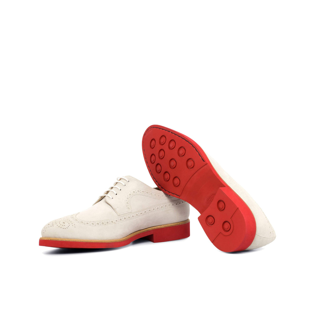 Men's Longwing Blucher Shoes Leather White 4372 2- MERRIMIUM