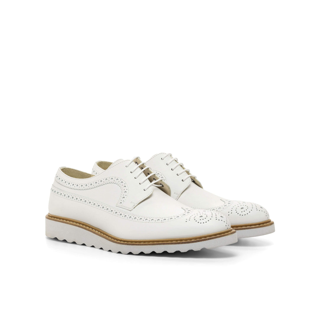 Men's Longwing Blucher Shoes Leather White 4731 3- MERRIMIUM