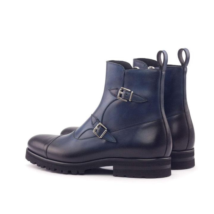 Men's Octavian Buckle Boots Leather Blue 3021 4- MERRIMIUM