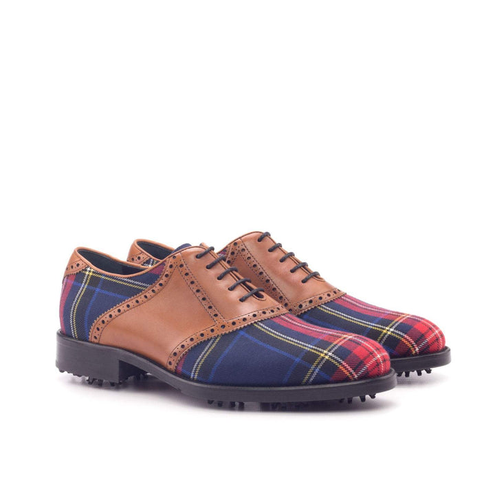 Men's Saddle Golf Shoes Leather Blue Brown 2983 3- MERRIMIUM