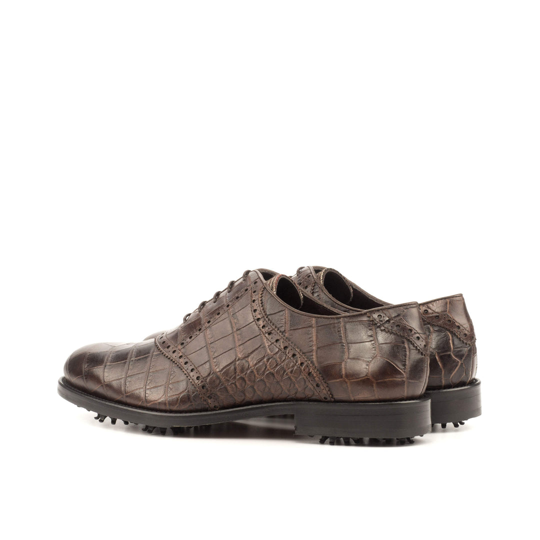 Men's Saddle Golf Shoes Leather Brown 3696 4- MERRIMIUM