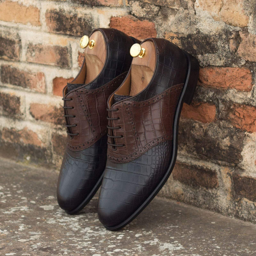 Men's Saddle Shoes Leather Black Brown 3098 1- MERRIMIUM--GID-1587-3098