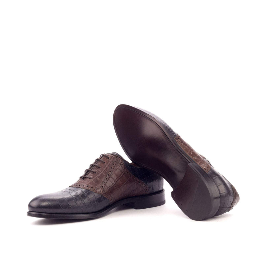 Men's Saddle Shoes Leather Black Brown 3098 2- MERRIMIUM