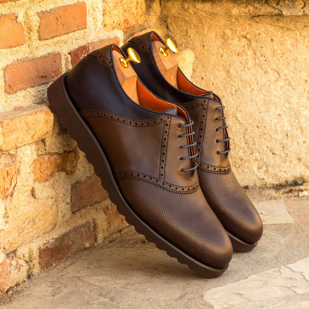 Men's Saddle Shoes Leather Blue Dark Brown 3531 1- MERRIMIUM--GID-1587-3531